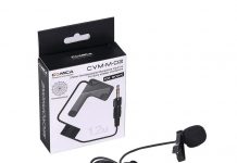 Microfone cardióide de lapela Comica Audio CVM-M-C1